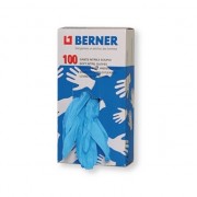 Rukavice gumové BERNER, 90ks, 98348, jednorázové nitrilové, velikost XXL, modré, pryžové